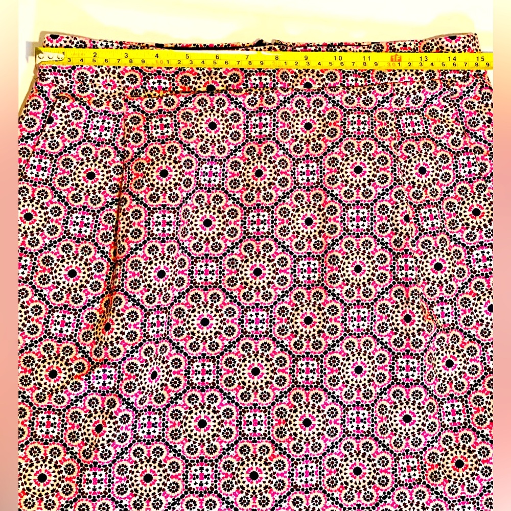 J. Crew Skirt Multicolor Pink Geometric Lined Pockets A-Line Mini Size 6 - Picture 6 of 8